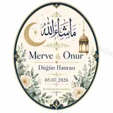 Kişiye Özel İslami Motifli Magnet, Dini Nikah Kına Söz Nişan Düğün Hatırası, Özel Tasarım Magnet