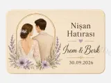 Kişiye Özel Fotoğraflı Magnet, Çift Fotoğraflı Söz Nişan Düğün Hatırası, Dikdörtgen Magnet