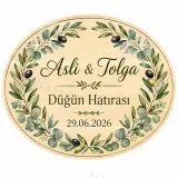 Kişiye Özel Söz Nişan Nikah Düğün Kına Magneti, Gold Detaylı Hatıra Magneti, Dikdörtgen Magnet