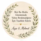 Kişiye Özel Söz Nişan Nikah Düğün Kına Magneti, Gold Detaylı Hatıra Magneti, Yuvarlak Magnet