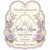 Kişiye Özel İslami Motifli Magnet, Dini Nikah Kına Söz Nişan Düğün Hatırası, Özel Tasarım Magnet