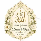 Kişiye Özel İslami Motifli Magnet, Dini Nikah Kına Söz Nişan Düğün Hatırası, Özel Tasarım Magnet