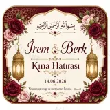Kişiye Özel İslami Motifli Magnet, Dini Nikah Kına Söz Nişan Düğün Hatırası, Özel Tasarım Magnet