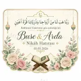 Kişiye Özel İslami Motifli Magnet, Dini Nikah Kına Söz Nişan Düğün Hatırası, Özel Tasarım Magnet