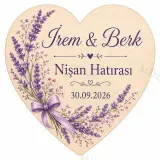 Kişiye Özel Ahşap Söz Nişan Nikah Düğün Kına Magneti, Kırmızı Detaylı Hatıra Magneti, Kalp Ahşap Magnet