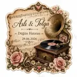 Kişiye Özel Gramofon Magneti, Vintage Müzik Temalı Hatıra Magneti, Özel Kesim Magnet
