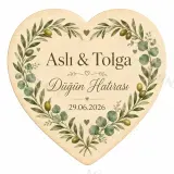 Kişiye Özel Söz Nişan Nikah Düğün Kına Magneti, Gold Detaylı Hatıra Magneti, Yuvarlak Magnet