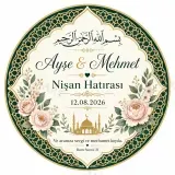Kişiye Özel İslami Motifli Magnet, Dini Nikah Kına Söz Nişan Düğün Hatırası, Özel Tasarım Magnet