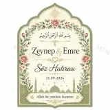 Kişiye Özel İslami Motifli Magnet, Dini Nikah Kına Söz Nişan Düğün Hatırası, Özel Tasarım Magnet