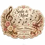 Kişiye Özel Nota Magneti, Müzik Temalı Söz Nişan Düğün Hatırası, Özel Kesim Magnet