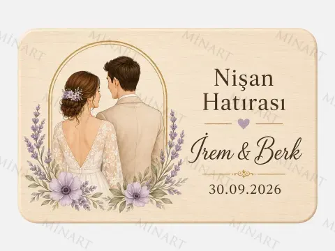 Kişiye Özel Fotoğraflı Magnet, Çift Fotoğraflı Söz Nişan Düğün Hatırası, Dikdörtgen Magnet