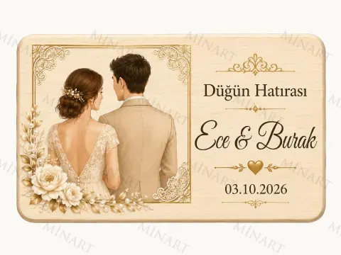 Kişiye Özel Fotoğraflı Magnet, Çift Fotoğraflı Söz Nişan Düğün Hatırası, Dikdörtgen Magnet