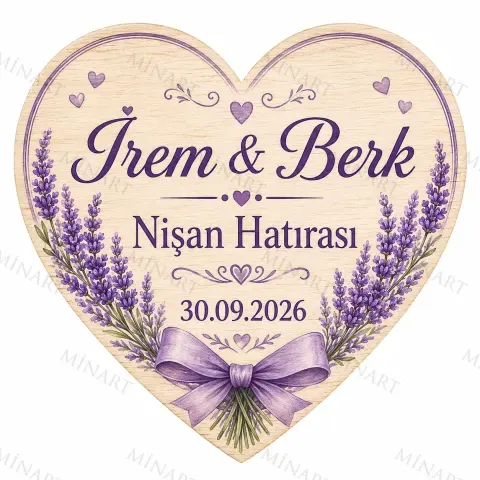 Kişiye Özel Söz Nişan Nikah Düğün Kına Magneti, Pembe Çiçekli Hatıra Magneti, Kalp Magnet
