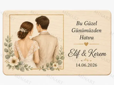 Kişiye Özel Fotoğraflı Magnet, Çift Fotoğraflı Söz Nişan Düğün Hatırası, Dikdörtgen Magnet