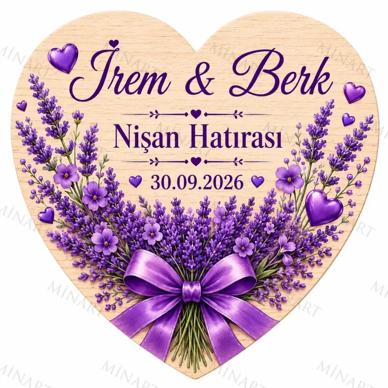 Kişiye Özel Söz Nişan Nikah Düğün Kına Magneti, Pembe Çiçekli Hatıra Magneti, Kalp Magnet