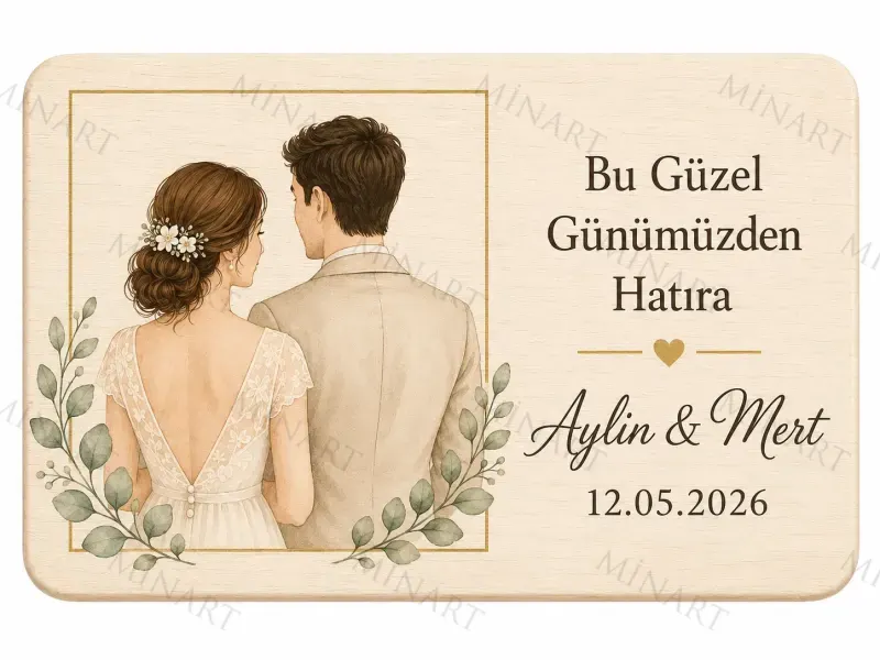 Kişiye Özel Fotoğraflı Magnet, Çift Fotoğraflı Söz Nişan Düğün Hatırası, Dikdörtgen Magnet
