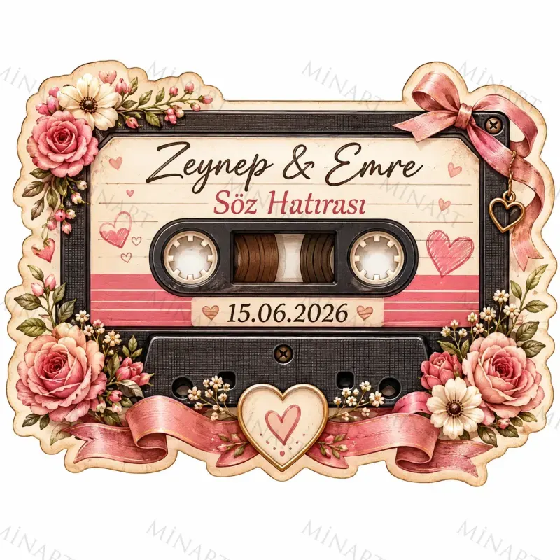 Kişiye Özel Kaset Magneti, Retro Müzik Temalı Hatıra Magneti, Özel Kesim Magnet