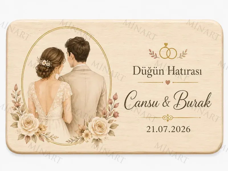 Kişiye Özel Fotoğraflı Magnet, Çift Fotoğraflı Söz Nişan Düğün Hatırası, Dikdörtgen Magnet